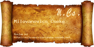 Milovanovics Cseke névjegykártya